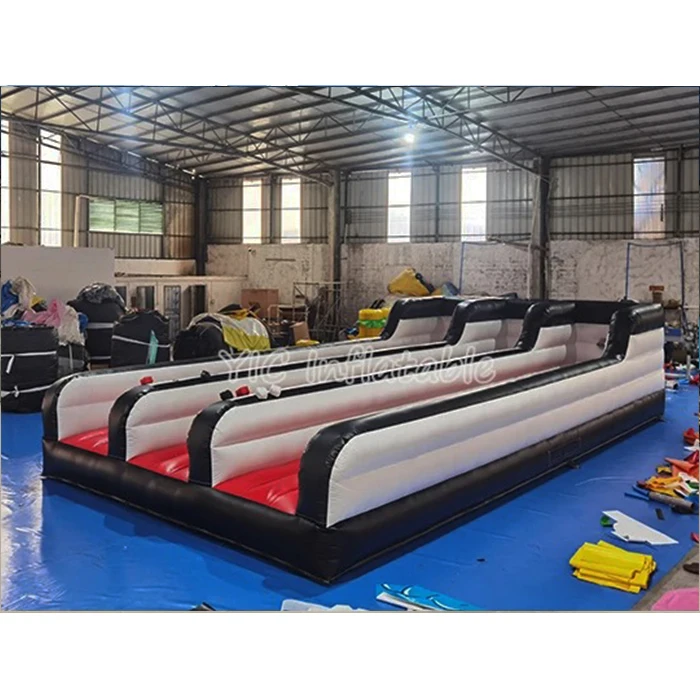 High Quality Inflatable Bungee Run with Slide Exciting Inflatable Game Unisex Outdoor Products Race Track Toy Car 3 Years 1 Pcs