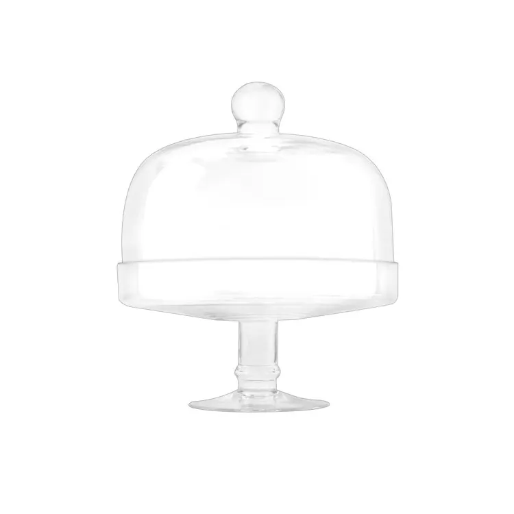 High Quality Cake Stand with Glass Dome Cake Cover Crystal Birthday Wedding Cake Display Stand Decor