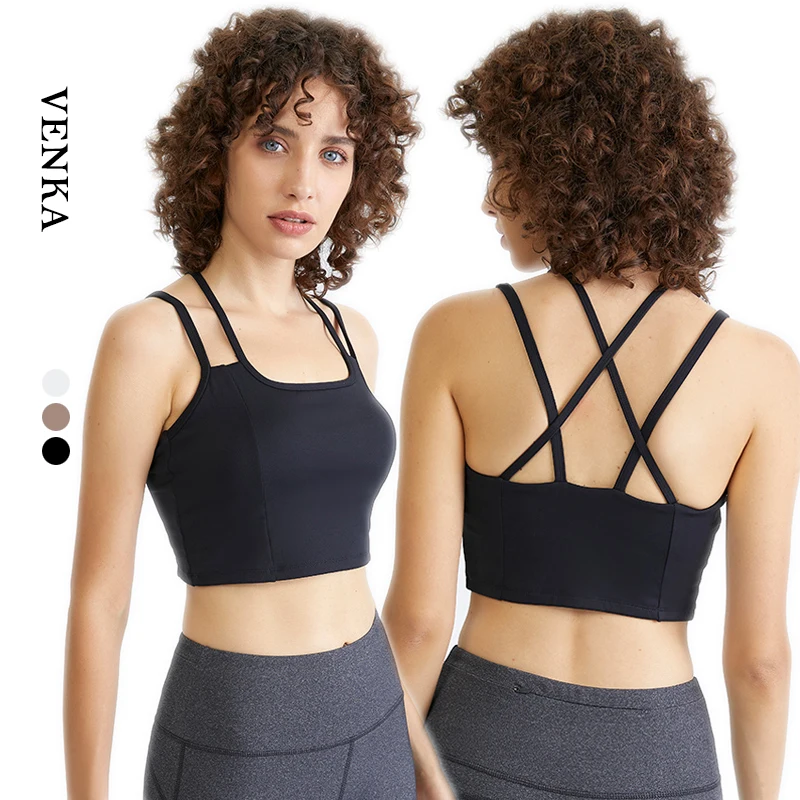 2022 New Fashion Style Double Straps Two Layers Inside Padded Lulu Lemon Shockproof High Impact Sexy Sports Bra