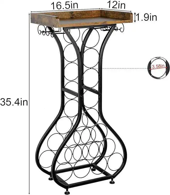 OEM ODM Wine Glass Storage Shelf Wholesales 14 Bottles Floor Wine Storage for Home Bar Kitchen Dining Living Room