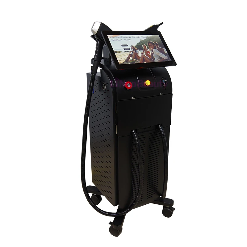 2 In 1 multifunctional ice titanium tattoo ramoval diode laser 755 808 1064 ND+808 laser hair removal machine