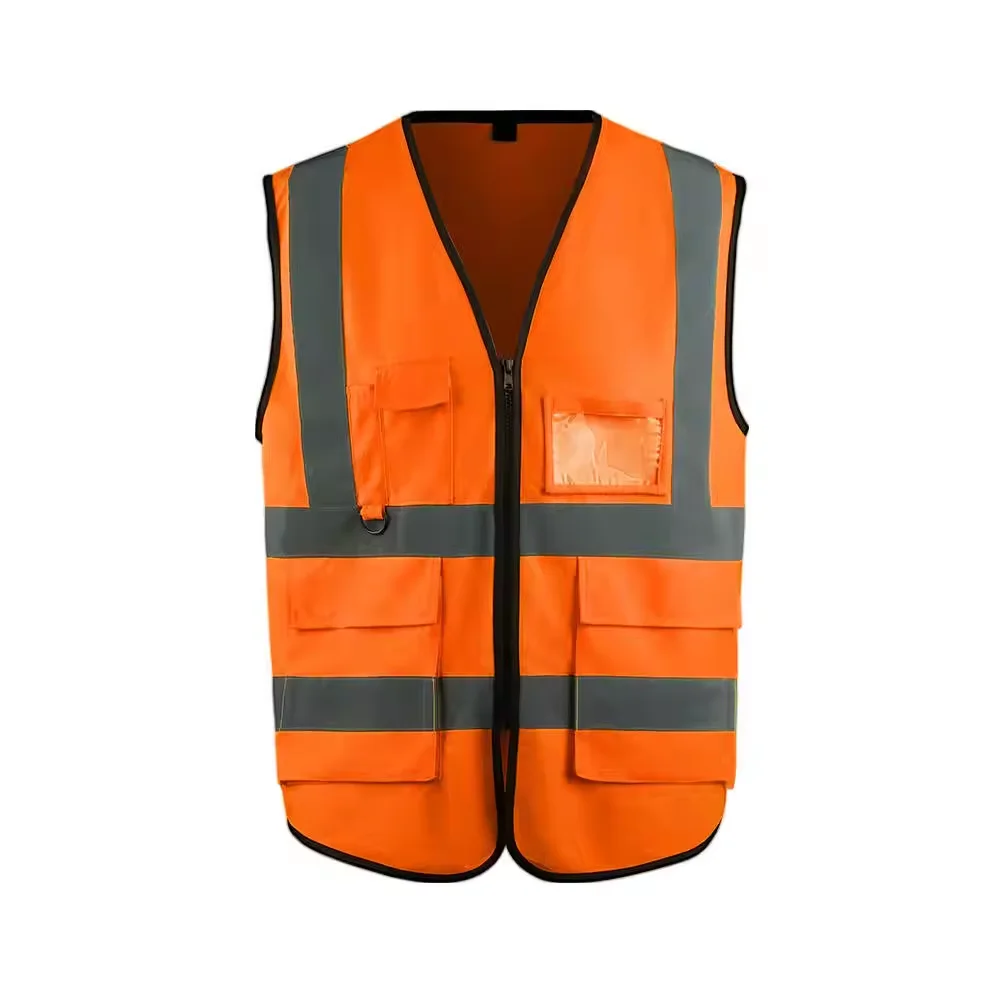 Popular high visibility safety vest with two inside pocket with reflective tapes