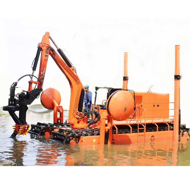 Julong amphibious multifunction dredger used on dry ground/water areas (62171525520)