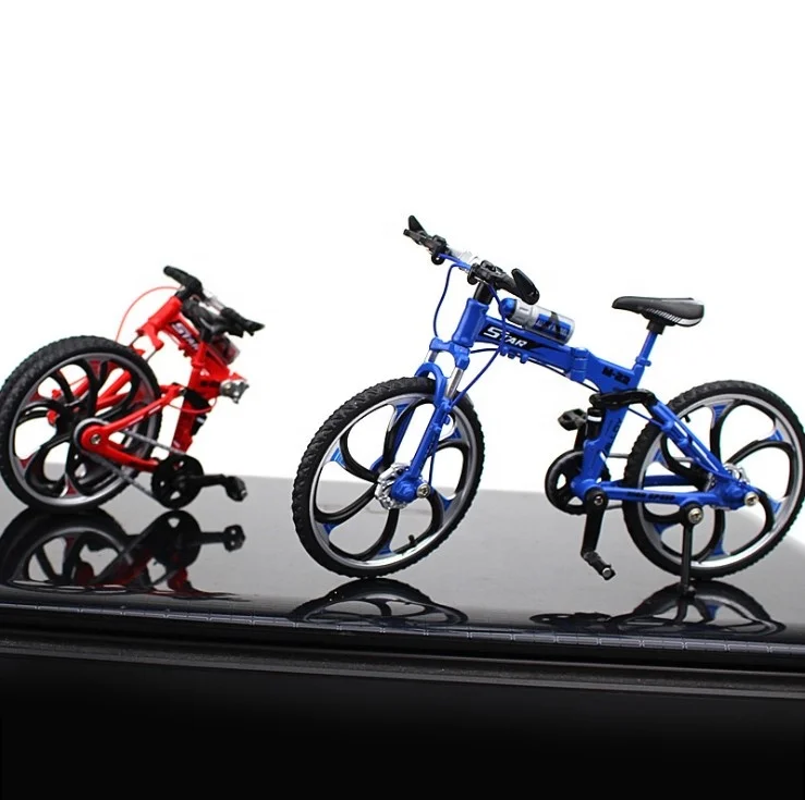 
High Quality Gift 1:10 Mini Foldable Metal Diecast Alloy Simulation Model bicycle finger mountain bike vehice toy for Kid 
