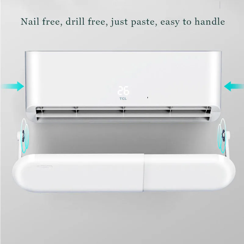 Retractable air conditioner air deflector for household direct blowing prevention