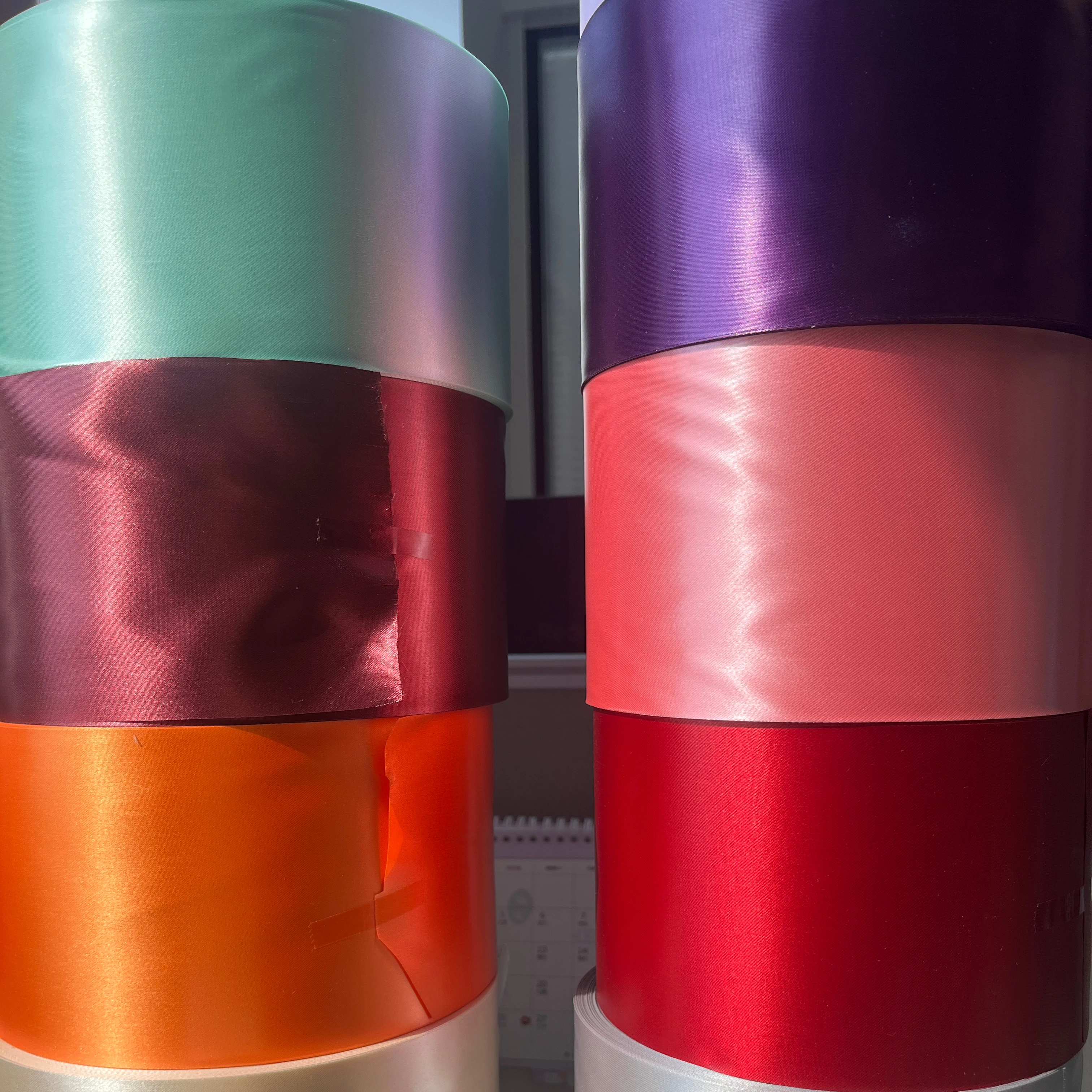 Satin Ribbon Double Face 10cm*200m Per Roll  Solid Color Satin Ribbon For Graduation Sash