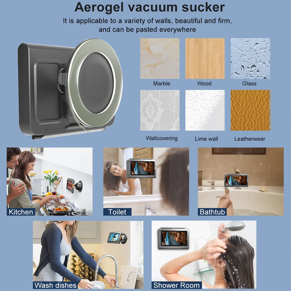 China Manufactured Mobile Phone Accessories ABS Plastic shower safe mobile phone holder suction Case Box Waterproof Phone Holder