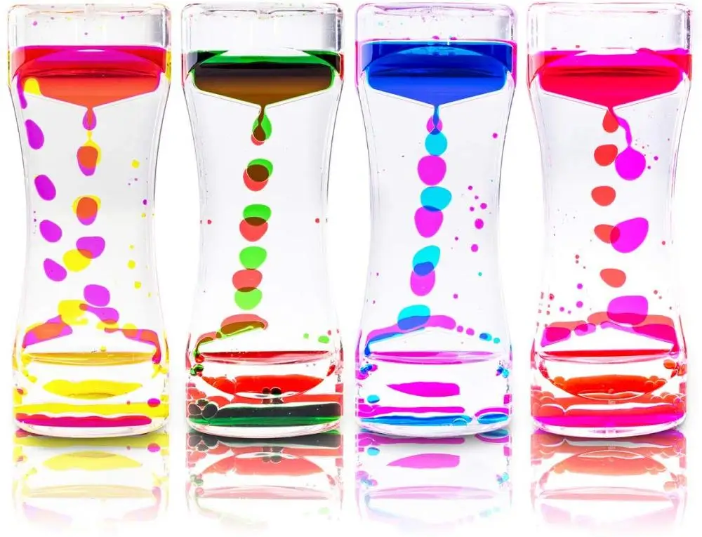 hottest selling Liquid timer Bubbler Visual Sensory Timer New Big Calming Sensory Drip Drop Color Water Bubble Toy