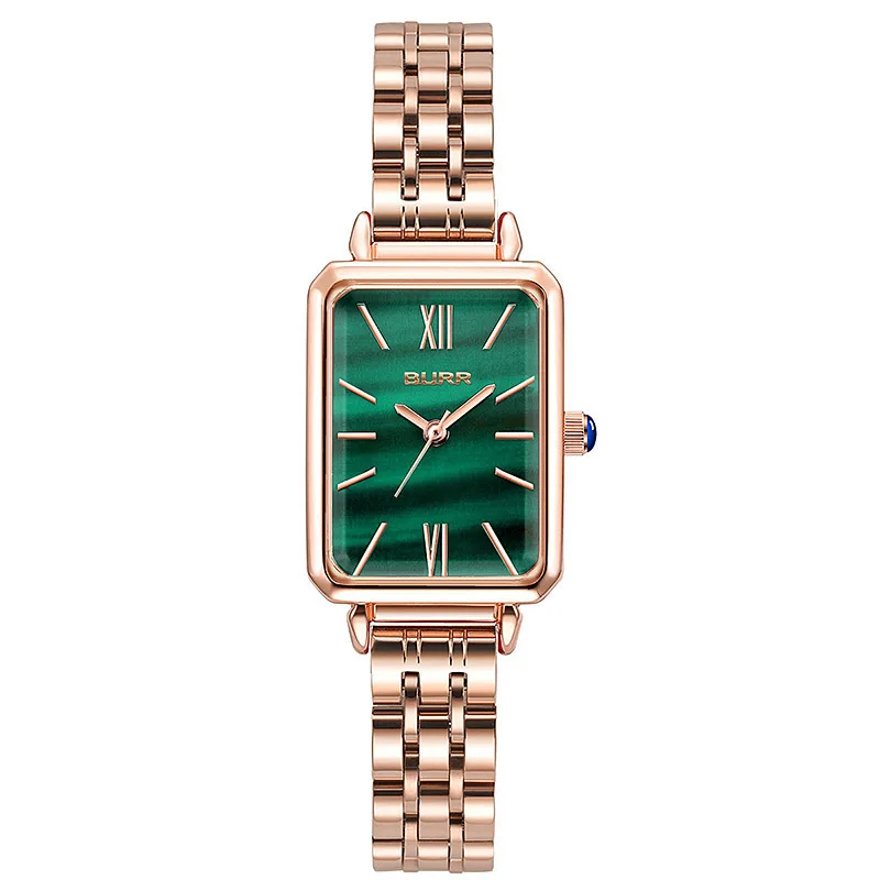 Green Square Women Watches Steel Band Fashion Casual Quartz Ladies Watch Rose Gold Female Women Waterproof Watch
