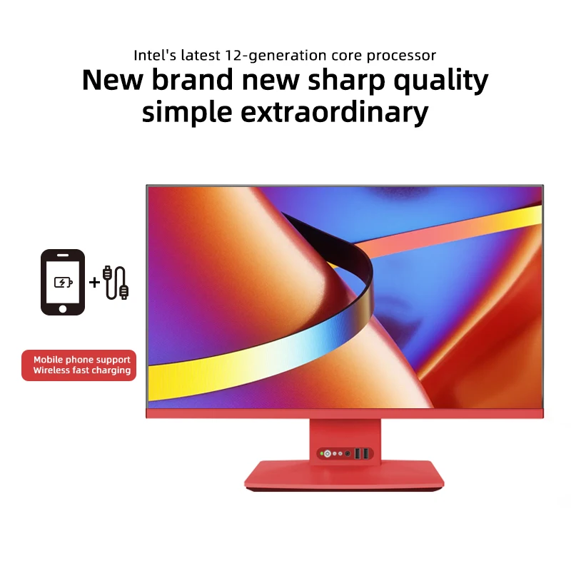 New Extremely Thin Computer Intel 12th CPU 12 Cores 20 Threads Colorful All in One PC with Fast Running Processor