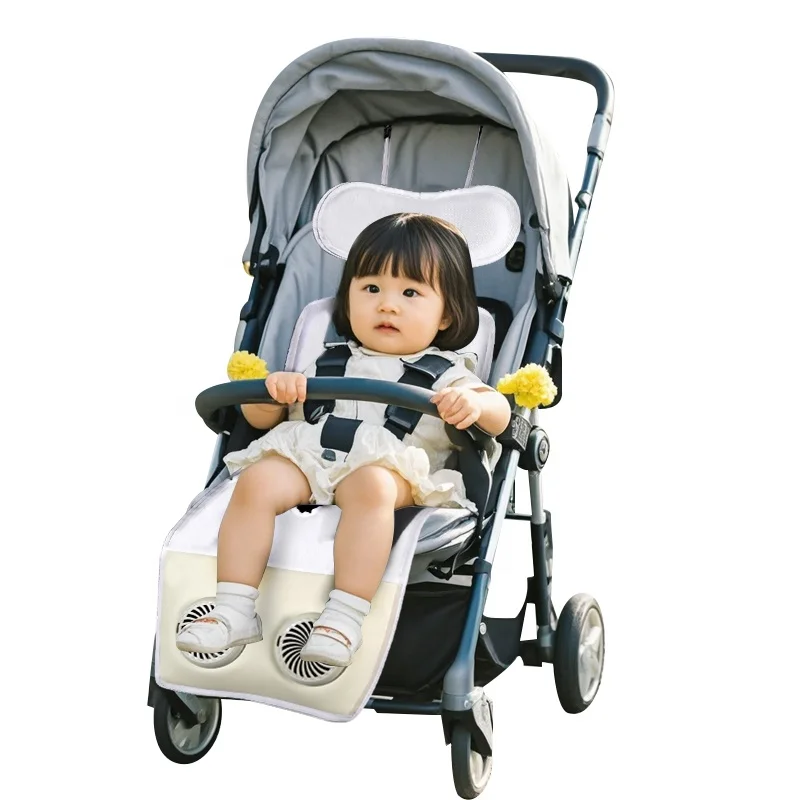 Portable Baby Cooling Seat Liner with Built-in Fan for Strollers and Car Seats | Breathable Infant Ventilation Pad