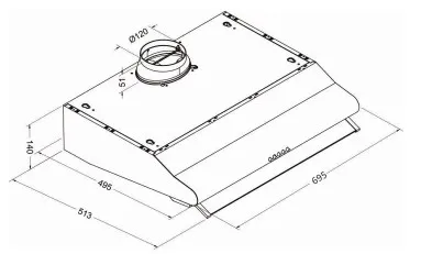 70cm Slim Rangehood with 65W capacitor motor