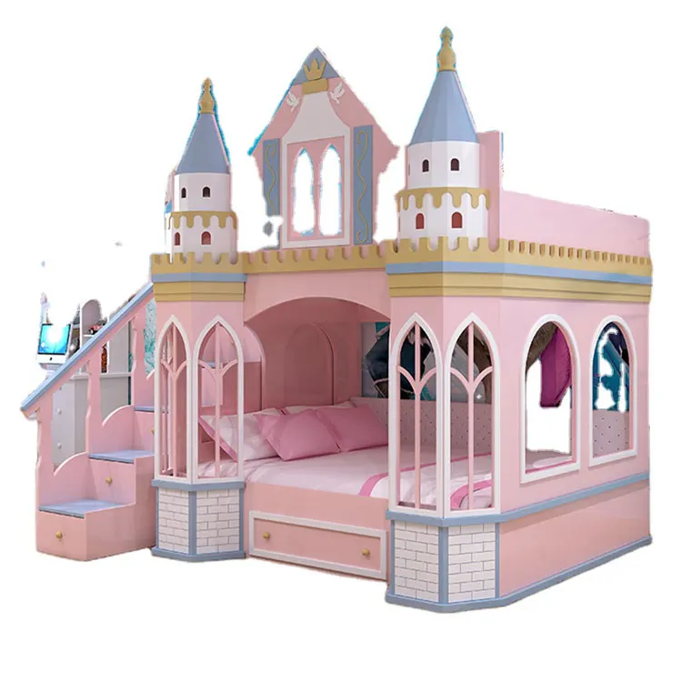 Factory prices dream castle cheap children bed with ladders for home furniture bedroom furniture