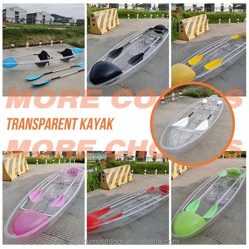 Spatium 2024 New Trendy wholesale pc crystal rowing boats glass see through Transparent kayak For sale