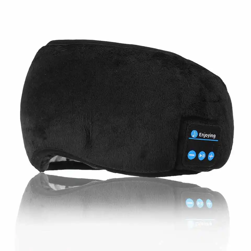 Blue tooth 5.0 Wireless 3D Eye Mask HeadSet With Microphone for Side Breathable Sleepers Travel Call And Music