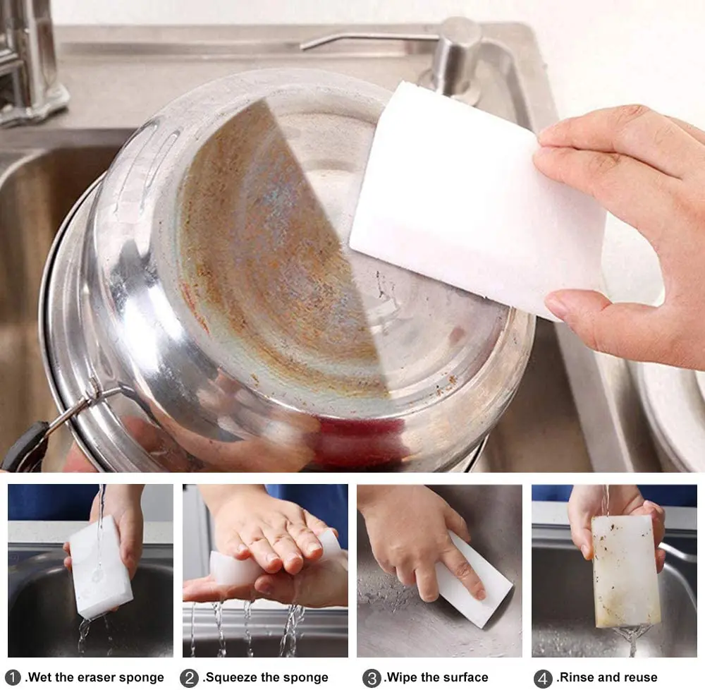 Embossment Magic  melamine  Sponge  Cleaning Sponge Stain Eraser Remover Pad Eco White Cleaning Supplies