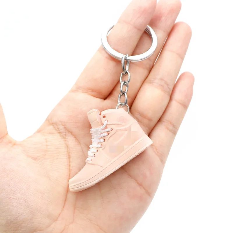 K1161 Hot Sale 8 models 3d aj1 Red Yellow Light Pink Jordan Sneaker 3d Keychain For Birthday Gifts