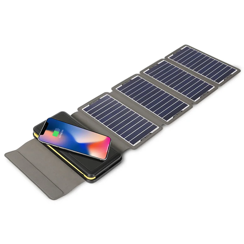 
Portable Wireless solar power bank solar charger 12000mah solar power for outdoor camping 
