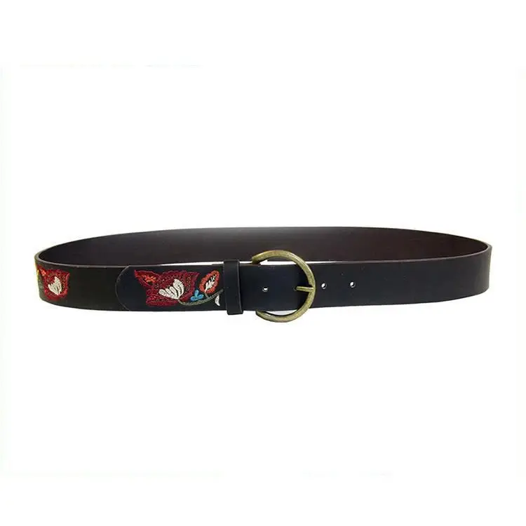 Alfa Top Selling Products In Woman Split Leather Custom Embroidered Belts