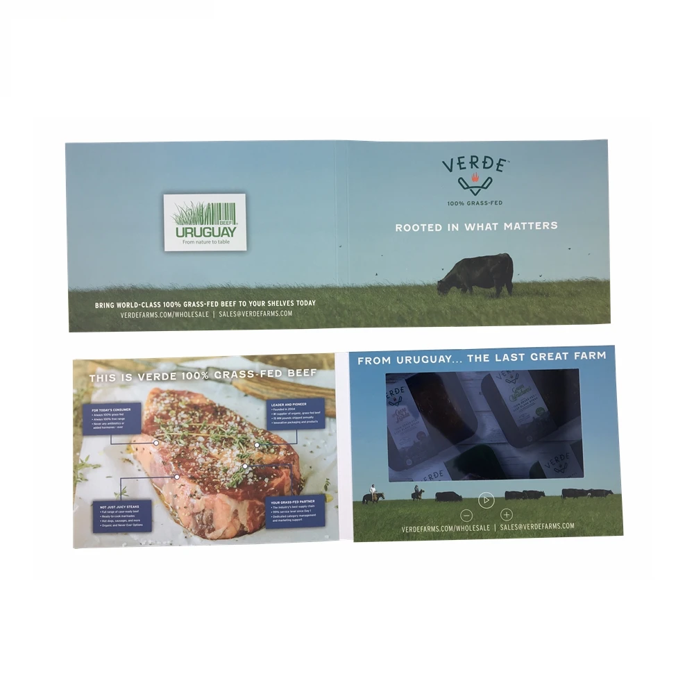 IPS Screen 7 Inch 2G Memory A5 A4 Size Digital Module LCD Video Brochure Card Digital Catalog Advertising Card