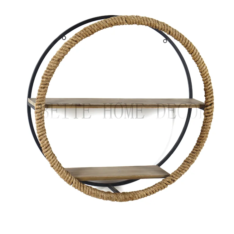 Wholesale Rope & MDF Material Decorative Wall  Shelf For Living Room Furniture