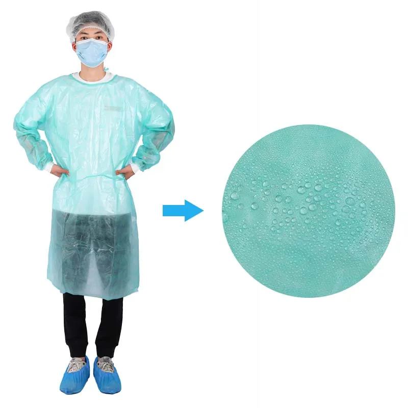 YS disposable pp  pe isolation gown Dust and waterproof knitted cuffs, 10 pack, unisex