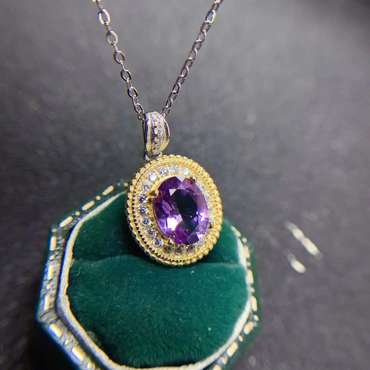 New Design African 3 Best Friend Medallion 925 Sterling Silver Natural Amethyst And Topaz Pendant Necklace