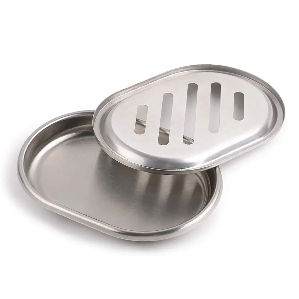 Skymoving New 3pcs Durable Stainless Steel Soap Dispenser Tumble Soap Dish 304 Stainless Steel Bathroom Accessories Set for Home