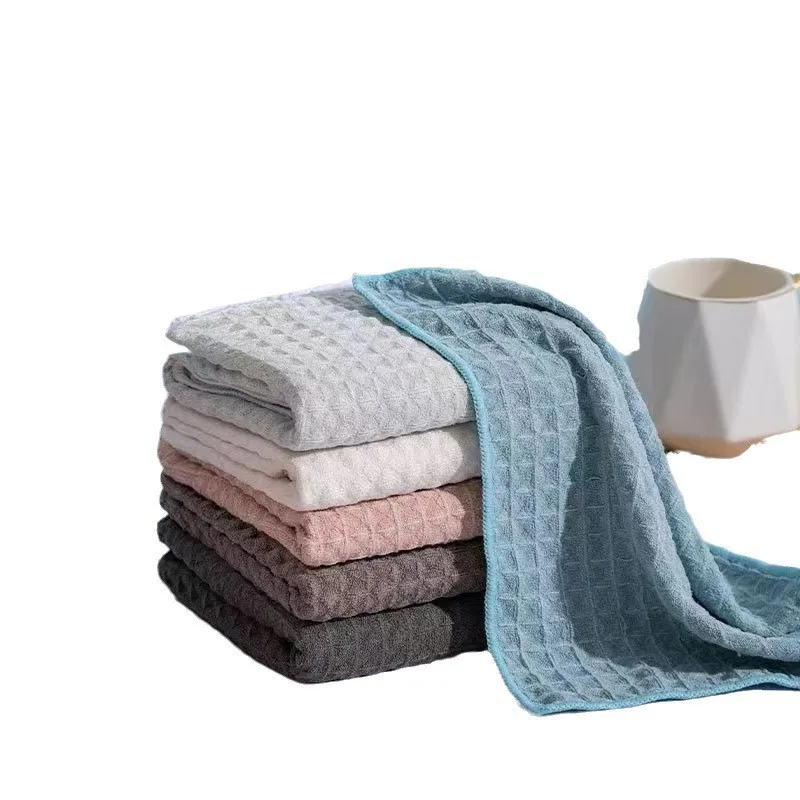Hot Selling Waffle Design Ultra Absorbent Kitchen Towel Grey Fast Drying  Cleaning Cloths