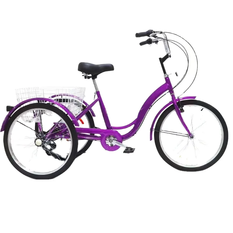 Factory good quality 3 wheel tricycle Elderly pedal tricycle basket for adult  20/24 inch foot other tricycles cargo for sale