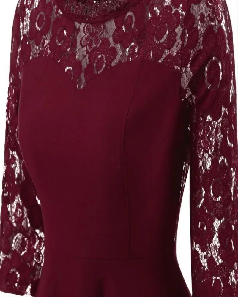 2020 Low MOQ Vintage Lace Skater Dress With Mid Sleeves Wedding Vestidos