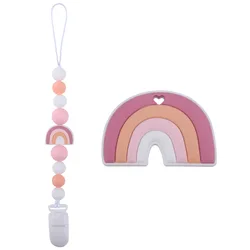 Personalised Sublimation Kids Teething Newborn Baby Accessory Soother Pacifier Clip Wooden Silicone In Pink
