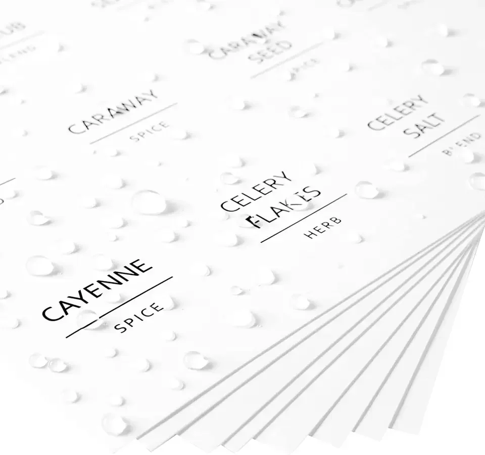 Custom Minimalist Spice Jar Labels Printed Spice Stickers Waterproof Label Fits Round Bamboo Jars or Rectangular Spice Jars