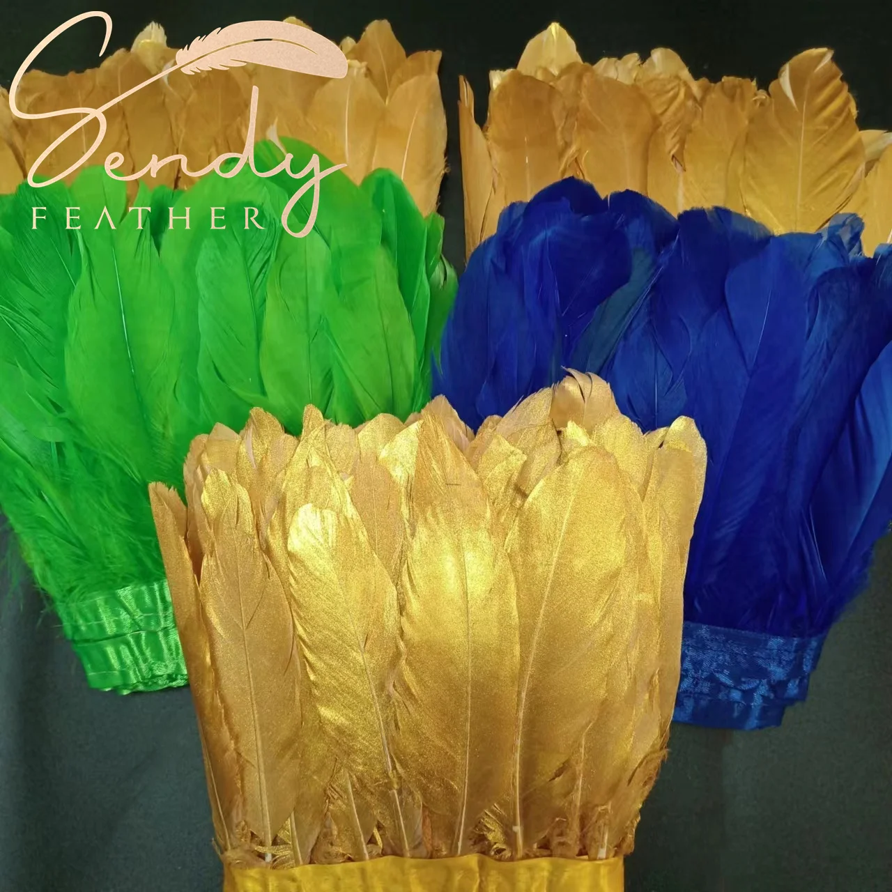 Customized colors Fashion goose feathers trims trimming fringe for clothing accessory  costumes dance carnival samba decoration