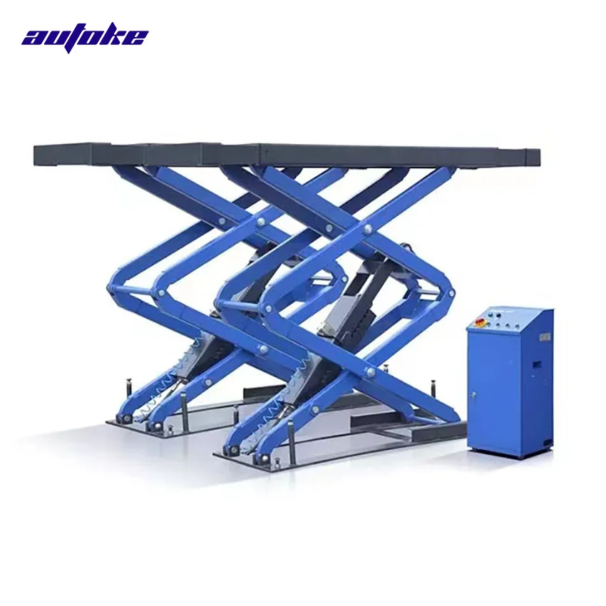 AUTOKE In-ground 4000kg Scissor Car Lifts scissor auto lift electric lock full rise hydraulic scissor car lift for car repair