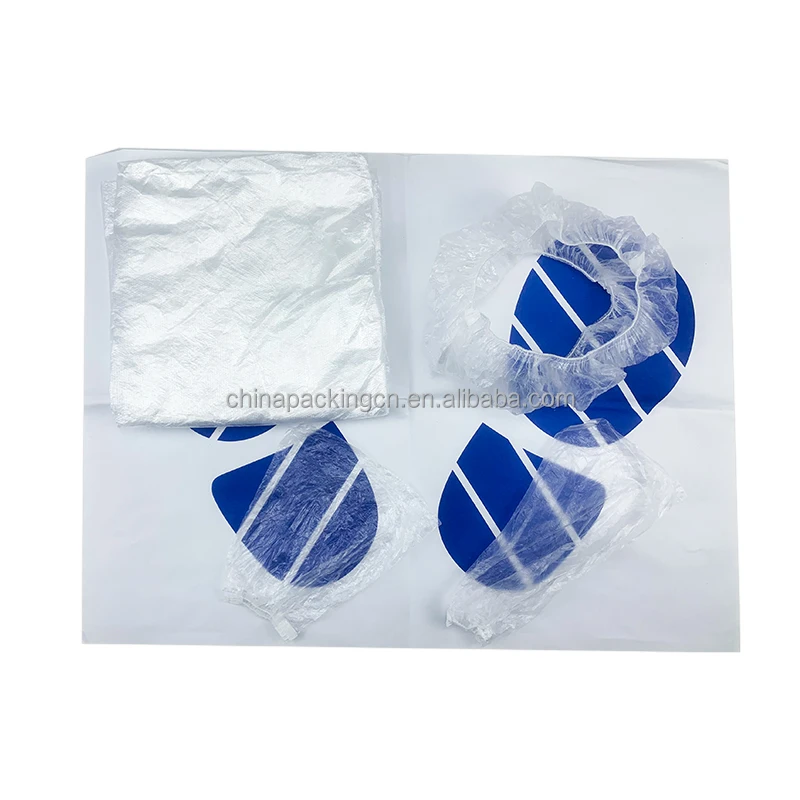 Wholesale Car Repair Protective Seat Cover Five Piece Transparent Plastic Steering Wheel Gear Lever Cover