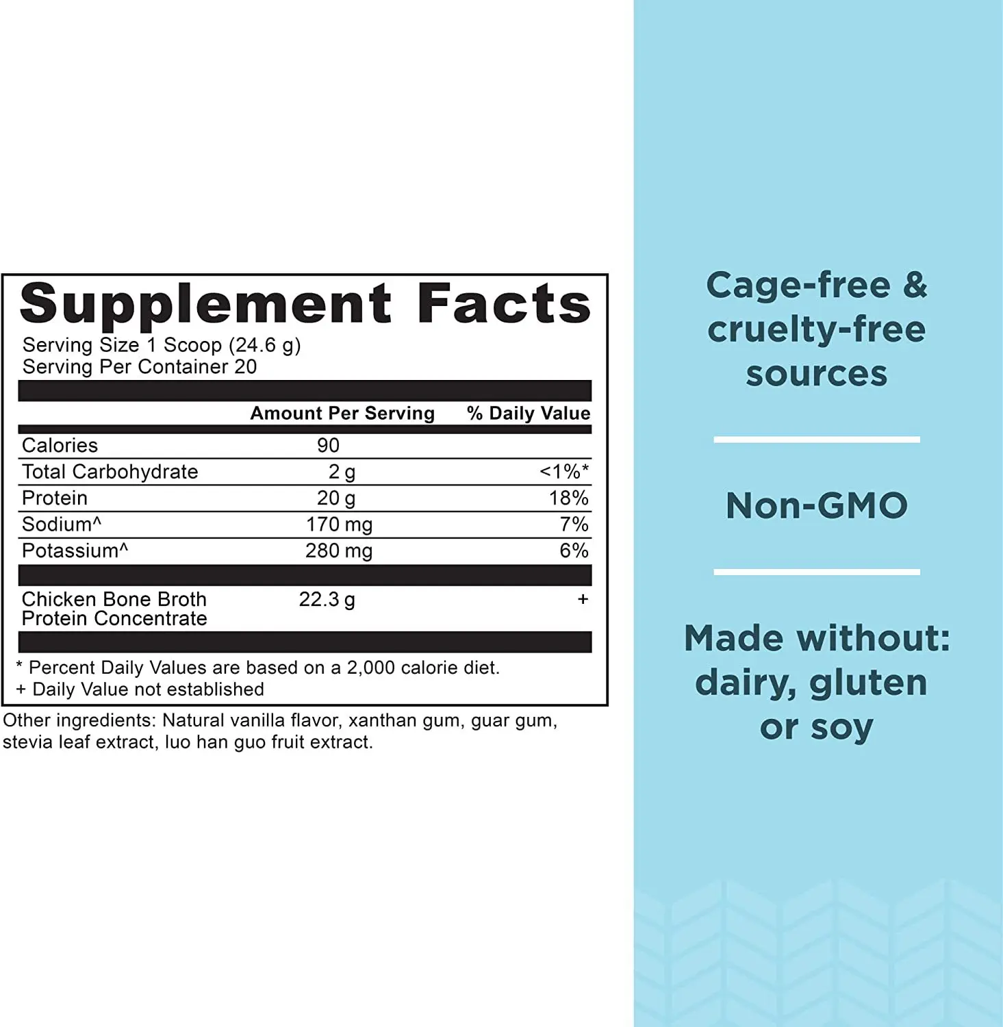 Bone Broth Protein Powder Muscle Builder & Recovery Plus Immune Support Chicken Bone Vanilla Protein Powder Weight Supplement