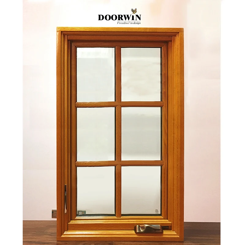 Cheap vintage wood windows wood clading aluminum window with grill design,crank open awning window