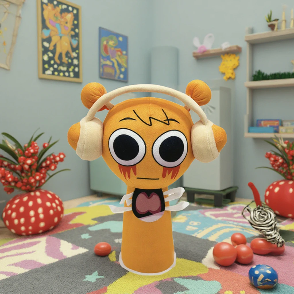 Newest Rhythm Box Game Toy Sprunki Wenda Sprunk Fun Soft Cartoon Plush Toy, Filled with PP Cotton Fun Doll Gifts