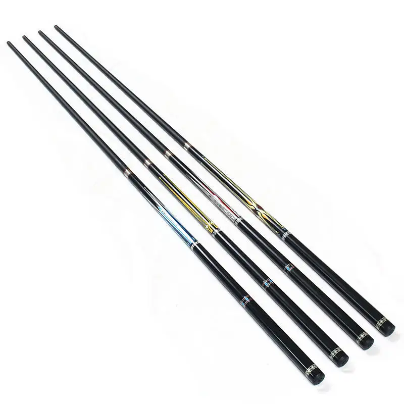 Factory wholesale cheap price 2-pc center jointed Straight Carbon Graphite Black Billiard Pool Cue Stick