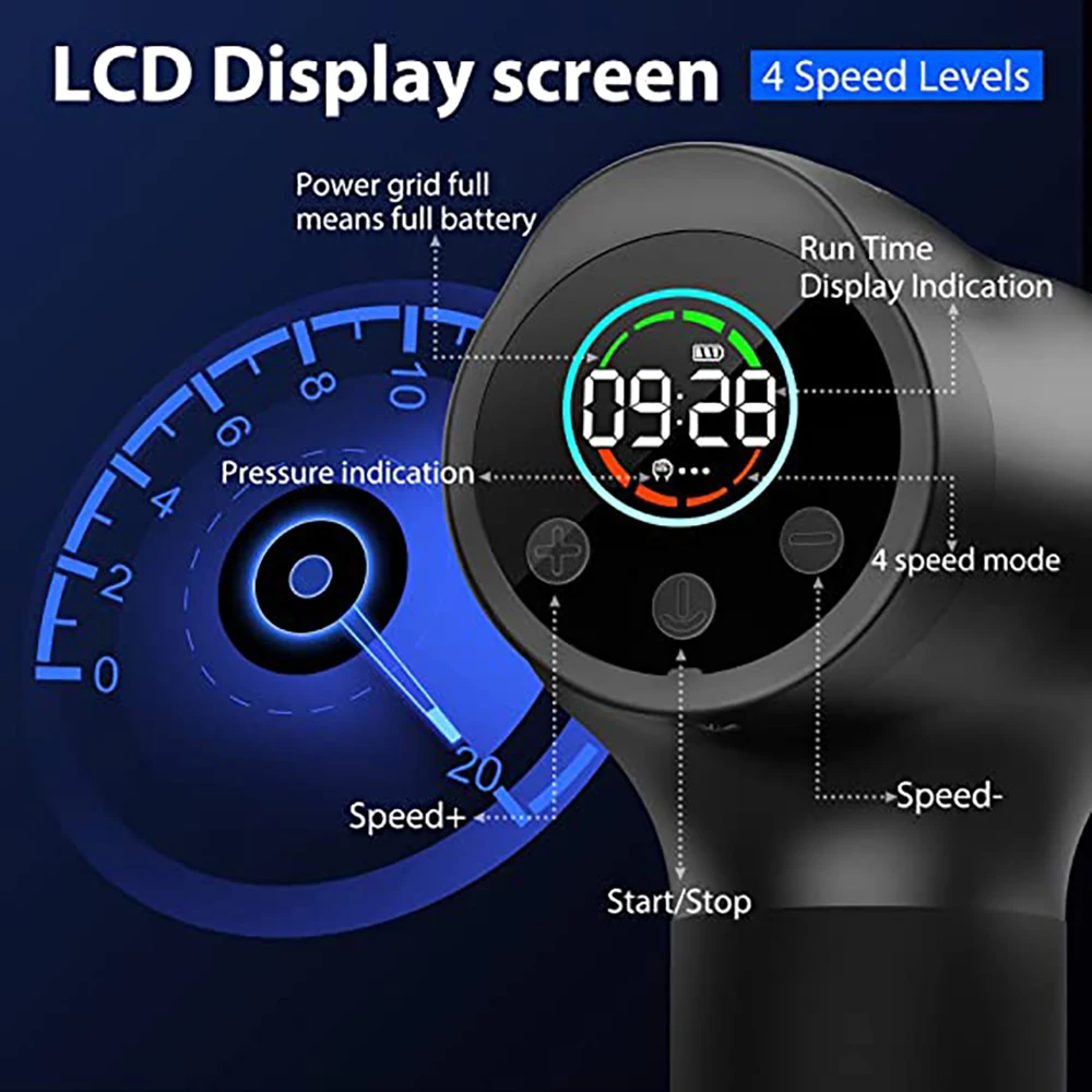 High-end a Professional Fascia Gun Multifunctional Rechargeable Muscle Deep Massage Double Head Fascia Gun Body ABS Plastic