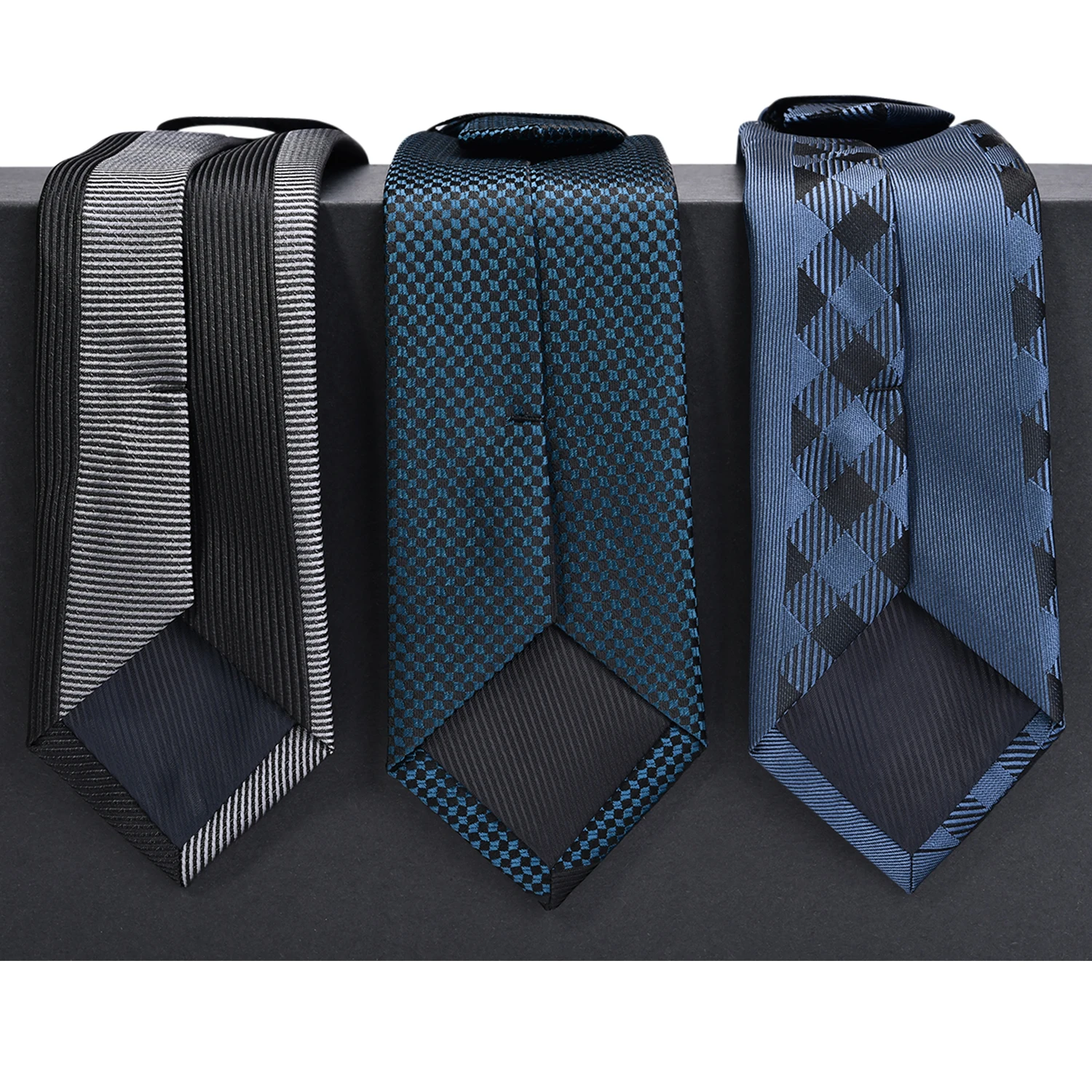 Top Fashion 100% Silk Tie Skinny 6 CM Width Plaid Ties Company Logo Custom Tie With Gift Box