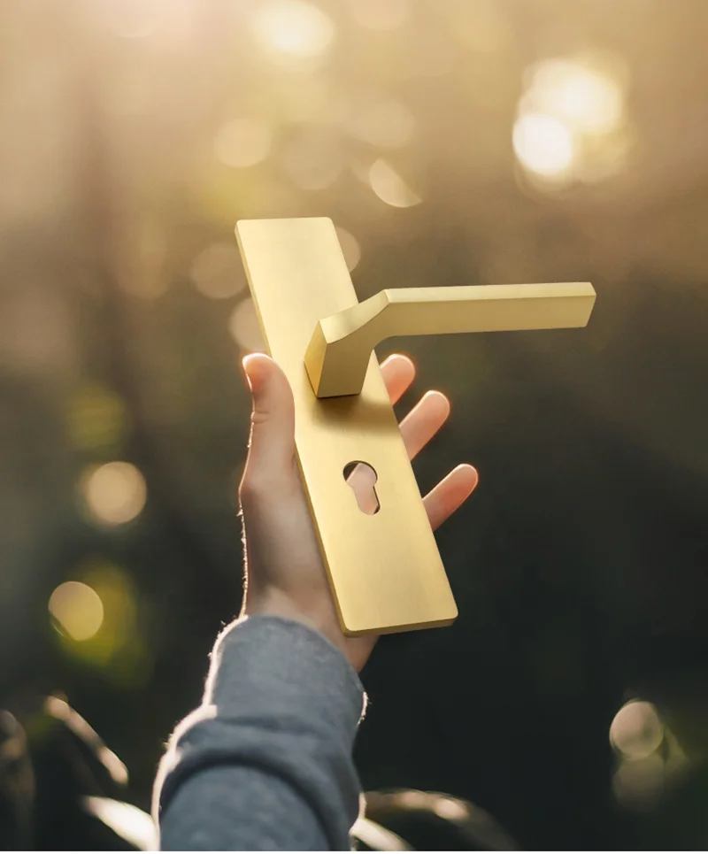 Simple Modern Door Hardware Gold Aluminum Door Handle