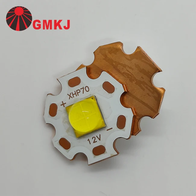 GMKJ ceramic high power 7070 40W 12V White SMD LED chip diode with copper PCB board for vehicle lights
