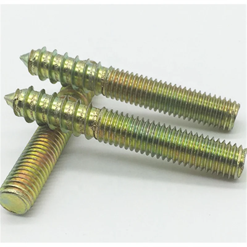 taily supplier zinc plated Iron steel furniture hanger bolt Double Thread Hanger Screw