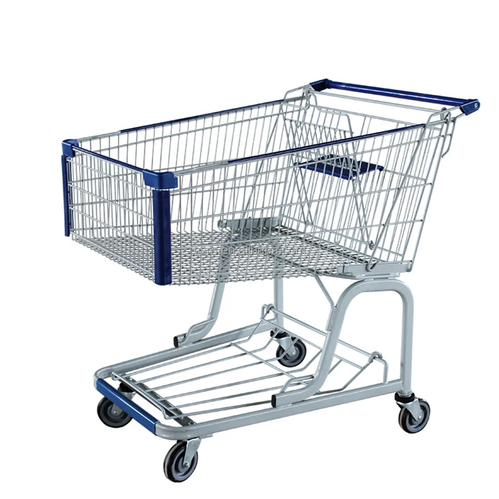 US style supermarket trolley , 400L 1075*780*1080mm Super Big Size shopping cart