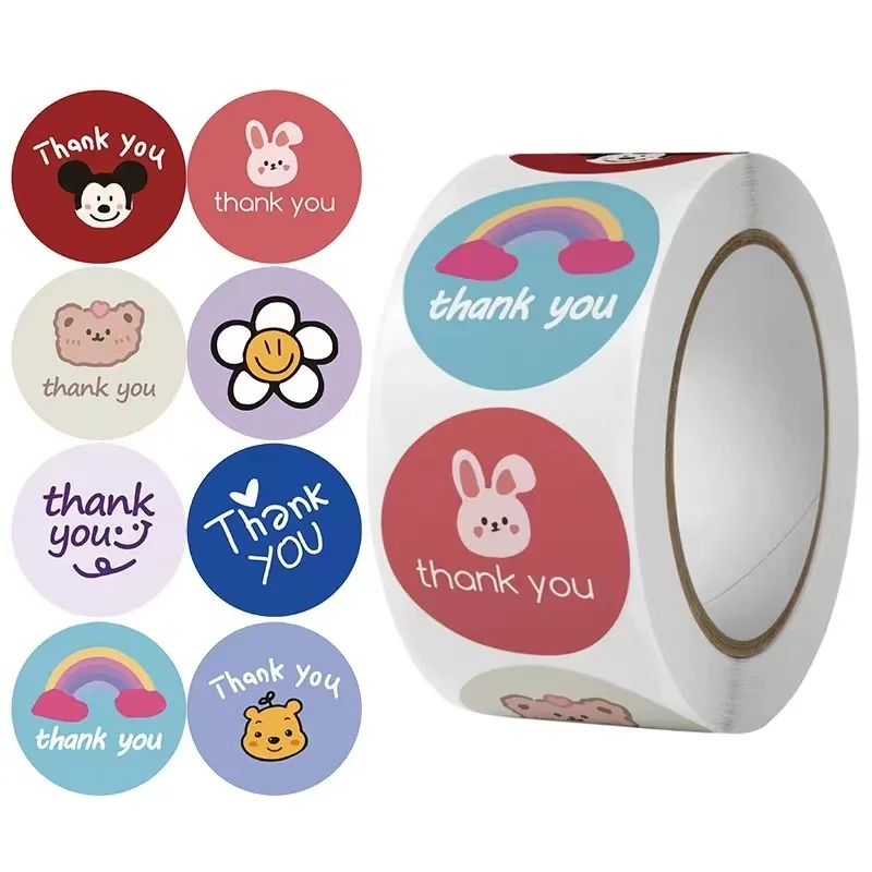 Customized Sheet Waterproof Roll Label Matte Clear White Bulk Logo Round Price Product Sealing Folded Stickers