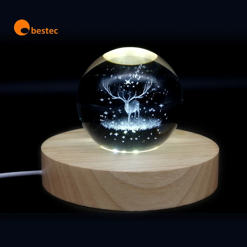 Kids Night Lamp, 3D Acrylic USB Powered with Wooden Base Sleep Light Birthday Gifts Room Decor for Baby Toddler