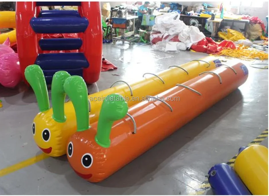 Customized Team Building Interactive Game Inflatable Jumping Caterpillar Ride Running Inflatable Toys Accessoriesplay