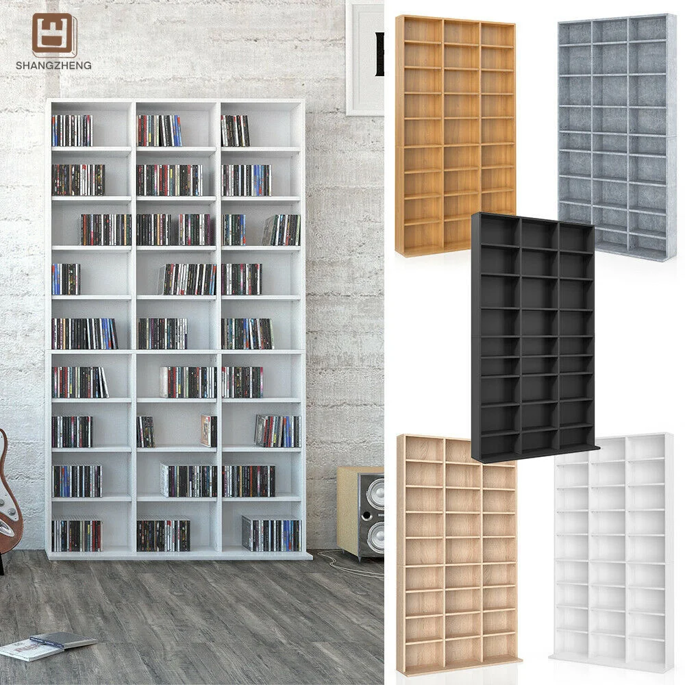 Modern Simple Solid Color Bookcase Light Natural Texture Smooth Lines Storage Display Living Room Furniture Home Office Iron